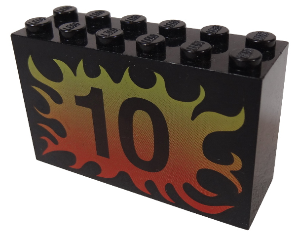 6213pb07 | Brick 2 x 6 x 3 with Flame 10 Pattern | LEGOPART