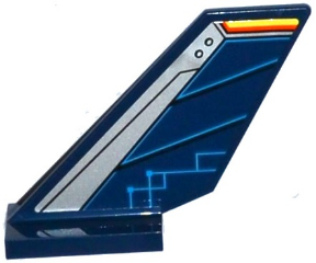 6239pb060L | Tail Shuttle with Silver Edge and Dark Blue Rudder with Circuitry Pattern on Left Side | LEGOPART