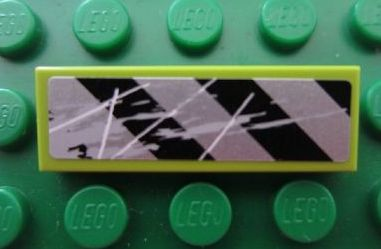 63864pb007 | Tile 1 x 3 with Danger Stripes and Scratches Pattern 1 (Sticker) - Set 8189 | LEGOPART