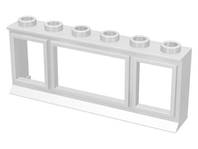 645bc01 | Window 1 x 6 x 2 with Extended Lip, with Glass | LEGOPART