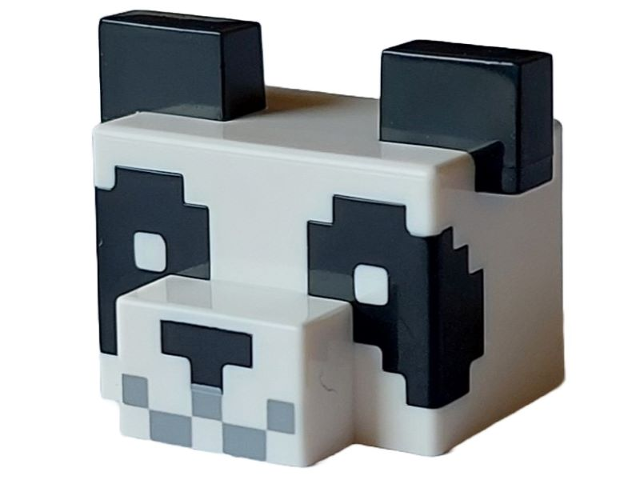 66219pb01 | Creature Head Pixelated with Muzzle and Large Ears with Molded Black Ears, Eyes, and Nose and Printed Light Bluish Gray Mouth Pattern | LEGOPART