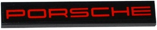 6636pb115 | Tile 1 x 6 with Red 'PORSCHE' on Black Background Pattern | LEGOPART