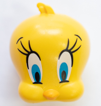 69974pb01 | Minifigure, Head, Modified Looney Tunes Tweety with Black Eyelashes and Dark Azure Eyes Pattern | LEGOPART