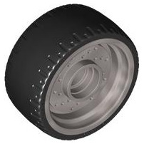 72206pb01 | Wheel 24 x 12 with Pin Hole with Molded Black Hard Rubber Tire Pattern | LEGOPART