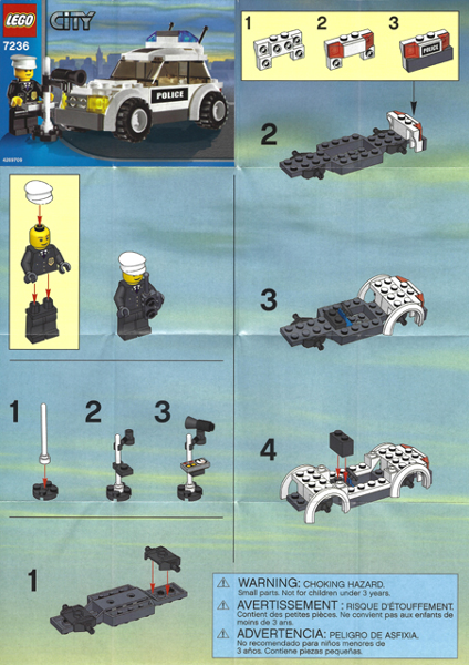 7236-1 | Police Car - Black/Green Sticker Version | INSTRUCTIONS | LEGOPART