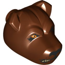 78536pb02 | Dog Head with Black Nose, Bright Light Orange Eye, Closed Eye, Snarling Mouth Half Closed Pattern | LEGOPART