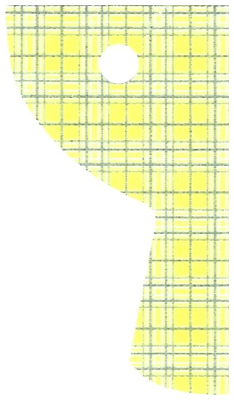 79418 | Cloth Curtain Left with Bright Light Yellow and Sand Blue Plaid Pattern - Traditional Starched Fabric | LEGOPART