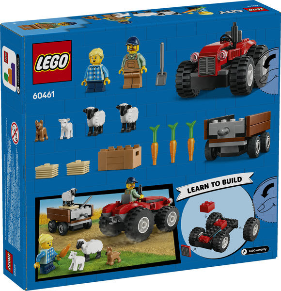 Red Farm Tractor with Trailer & Sheep LEGO 60461