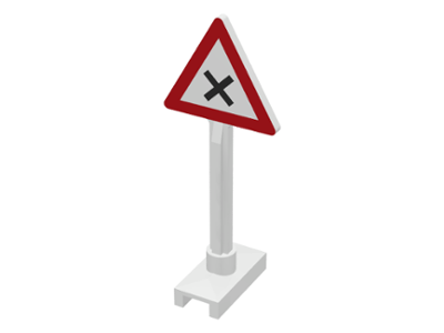 81294 | Road Sign Triangle with Dangerous Intersection Pattern | LEGOPART