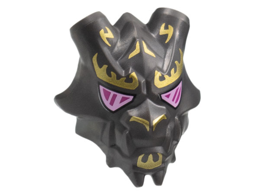 86211pb01 | Minifigure, Visor Mask Ninjago Crystal King with Large Gold Markings and Magenta and Bright Pink Eyes Pattern | LEGOPART