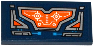 87079pb0324 | Tile 2 x 4 with Blue Circuitry and Silver and Orange Screen with White Head-Up Display | LEGOPART