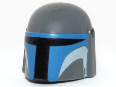 87610pb02 | Minifigure, Headgear Helmet with Holes, SW Mandalorian with Blue and White Pattern | LEGOPART