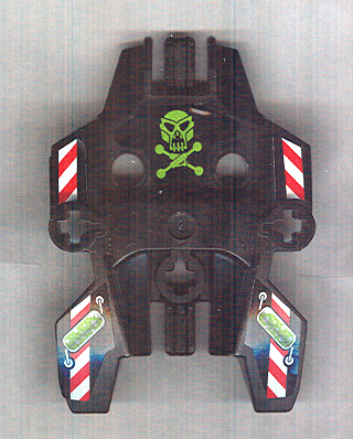 87820pb01 | Hero Factory Shield, Type 1 with Lime Skull and Crossbones, Red and White Danger Stripes Pattern (Stickers) - Set 7156 | LEGOPART