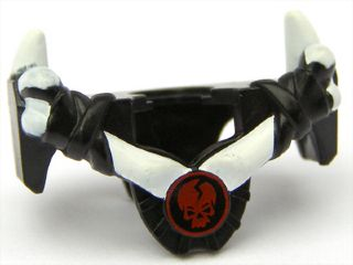 93057pb02 | Minifigure Armor Breastplate with Shoulder Spikes White Up and Ninjago Cracked Red Skull Pattern | LEGOPART