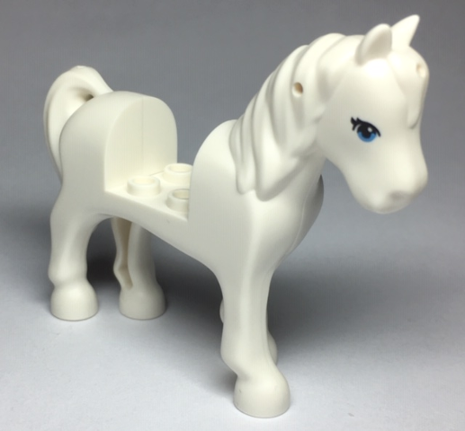 93083c01pb18 | Horse, Friends Style with 2 x 2 Cutout with Dark Azure Eyes and 2 Black Eyelashes Pattern | LEGOPART