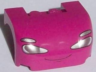 93587pb02 | Vehicle, Mudguard 3 x 4 x 1 2/3 Curved with Front with Headlights and Thin Smile Pattern | LEGOPART