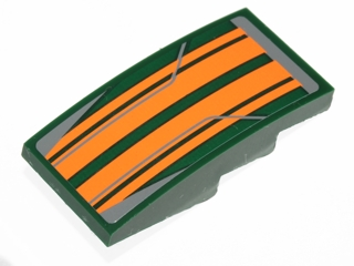 93606pb030 | Slope, Curved 4 x 2 with Orange Stripes Pattern | LEGOPART