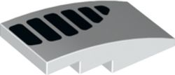 93606pb142L | Slope, Curved 4 x 2 with Black Air Vent Grille Pattern Model Left Side | LEGOPART