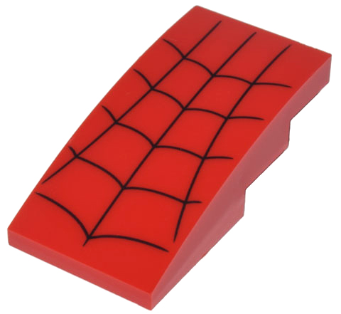 93606pb171 | Slope, Curved 4 x 2 with Black Spider Web Pattern | LEGOPART