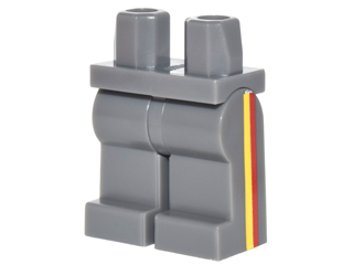 970c00pb0586 | Hips and Legs with Yellow and Red Vertical Stripes on Sides Pattern | LEGOPART