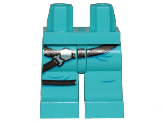 970c00pb0834 | Hips and Legs with SW Belt and Holster with Silver Buckle, Belt on Knee and Creased Pattern | LEGOPART