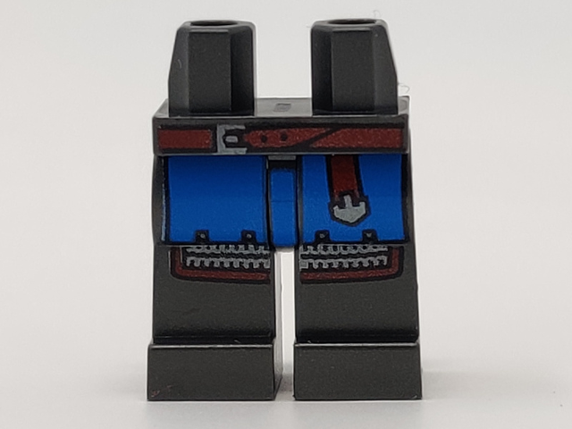 970c00pb1172 | Hips and Legs with Blue Surcoat, Reddish Brown Belt and Silver Chain Mail Pattern | LEGOPART