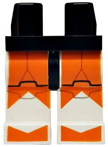 970c01pb03 | Hips and White Legs with SW Clone Trooper and Orange Large Markings Pattern | LEGOPART