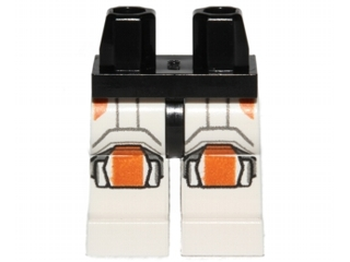 970c01pb17 | Hips and White Legs with SW Republic Trooper Armor with Orange Knee Pads Pattern | LEGOPART