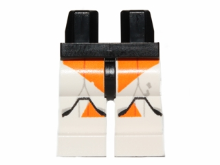 970c01pb29 | Hips and White Legs with SW Clone Trooper and Orange Small Markings Pattern | LEGOPART