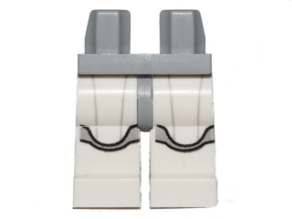 970c01pb33 | Hips and White Legs with SW Jek-14 Armor with Light Bluish Gray Markings Pattern | LEGOPART