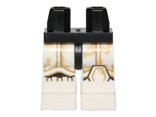 970c01pb34 | Hips and White Legs with SW Stormtrooper Tan Dirt Stains on Upper Leg Pattern | LEGOPART