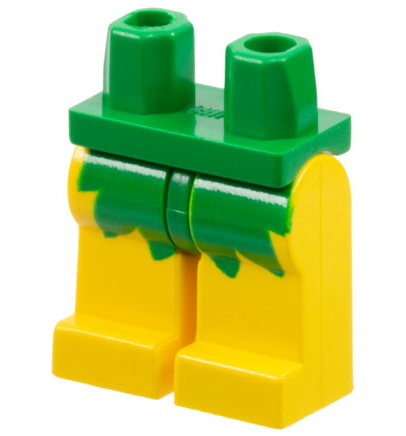 970c03pb01 | Hips and Yellow Legs with Green Leaf Skirt Pattern | LEGOPART