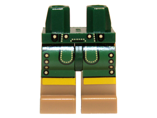 970c69pb05 | Hips and Dark Tan Legs with Lederhosen Pattern | LEGOPART