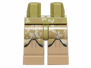 970c69pb13 | Hips and Dark Tan Legs with SW Clone Trooper Camouflage Pattern | LEGOPART