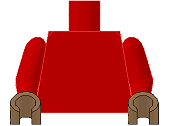 973c39 | Torso Plain / Red Arms / Dark Tan Hands | LEGOPART