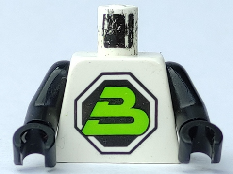 973p51c01 | Torso Space Large Black Octagon with Lime Letter | LEGOPART