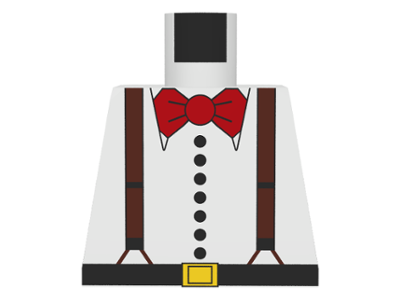 973pa1 | Torso Adventurers Desert Suspenders and Red Bow Tie Pattern | LEGOPART