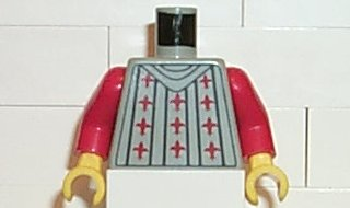 973pb0066c01 | Torso Castle Fright Knights Fleur-de-lis Pattern / Red Arms / Yellow Hands | LEGOPART