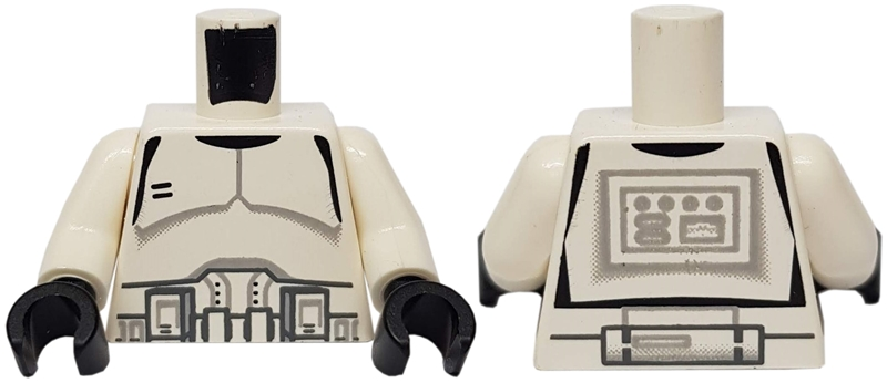 973pb0117c01 | Torso SW Armor Clone Trooper Pattern / White Arms / Black Hands | LEGOPART