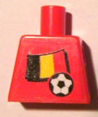 973pb0812 | Torso Soccer Red/White Team, Belgian Flag Sticker Front, Black Number Sticker Back Pattern | LEGOPART