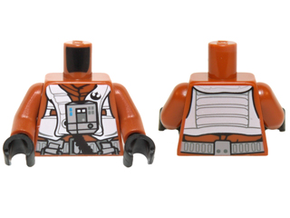 973pb2131c01 | Torso SW Resistance Pilot Flight Suit with Straps and Black Hose Pattern / Dark Orange Arms / Black Hands | LEGOPART