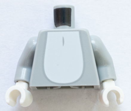 973pb4261c01 | Torso White Chest Fur and Tail Pattern / Light Bluish Gray Arms / White Hands | LEGOPART