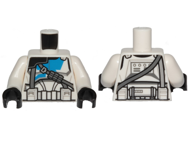 973pb5003c01 | Torso SW Armor Clone Trooper with Blue 501st Legion Markings and Dark Bluish Gray Diagonal Belt Pattern | LEGOPART