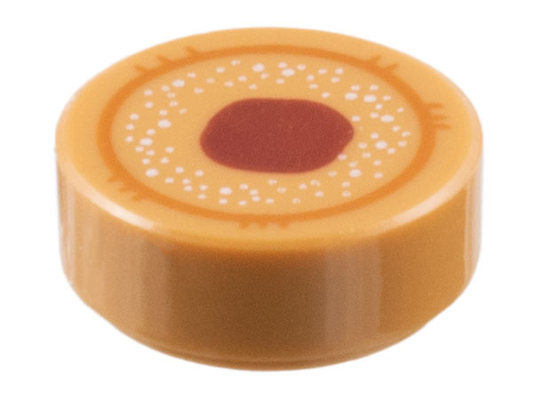 98138pb057 | Tile, Round 1 x 1 with Dark Orange Circle, White Spots and Dark Red Spot Pattern | LEGOPART