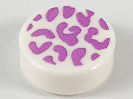 98138pb124 | Tile, Round 1 x 1 with Medium Lavender Splotches Pattern | LEGOPART