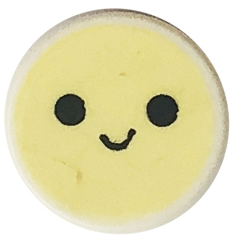 98138pb279 | Tile, Round 1 x 1 with Emoji, Bright Light Yellow Happy Face, and Black Eyes and Smile Pattern | LEGOPART