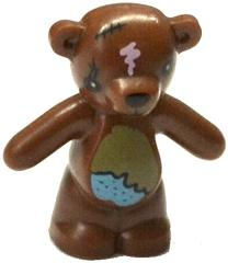 98382pb004 | Teddy Bear with Black Eyes, Nose, Mouth and Stitches, Dark Tan and Medium Azure Stomach and Bright Pink Spot Pattern | LEGOPART