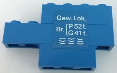 BA222pb01L | Stickered Assembly 6 x 1 x 3 with White 'Gew. Lok.' Pattern Model Left Side | LEGOPART