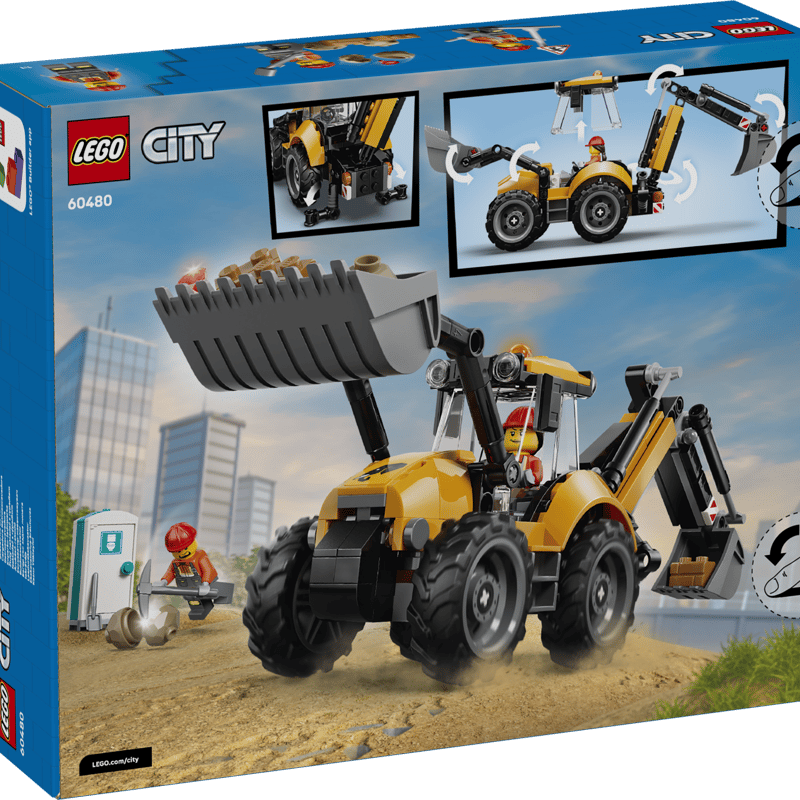 Yellow Backhoe Loader LEGO 60480