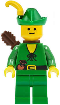 Forestman - Pouch, Green Hat, Yellow Feather, Quiver LEGO cas123a